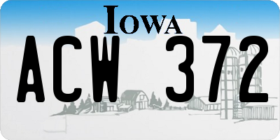 IA license plate ACW372