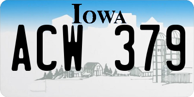 IA license plate ACW379