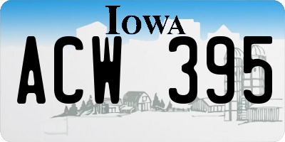 IA license plate ACW395