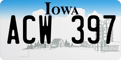 IA license plate ACW397