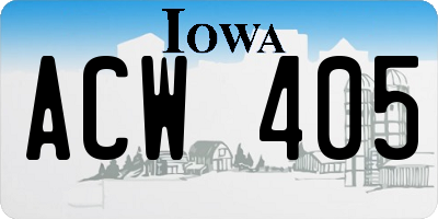 IA license plate ACW405