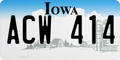 IA license plate ACW414