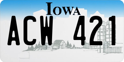 IA license plate ACW421