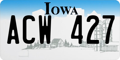 IA license plate ACW427
