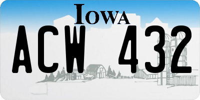 IA license plate ACW432