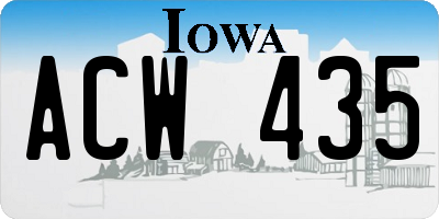 IA license plate ACW435