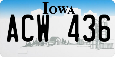 IA license plate ACW436