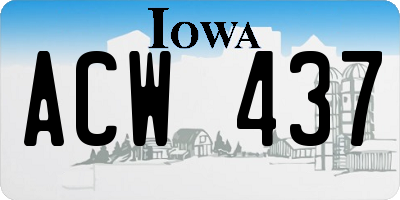 IA license plate ACW437