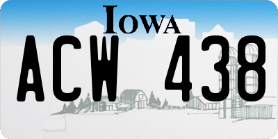 IA license plate ACW438