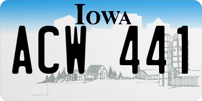 IA license plate ACW441