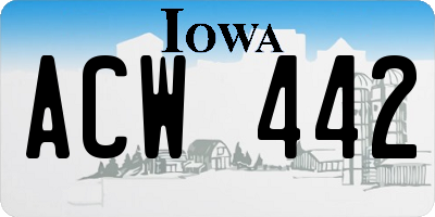 IA license plate ACW442