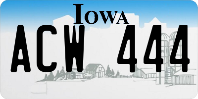 IA license plate ACW444