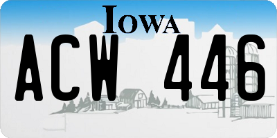IA license plate ACW446