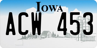 IA license plate ACW453