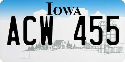 IA license plate ACW455