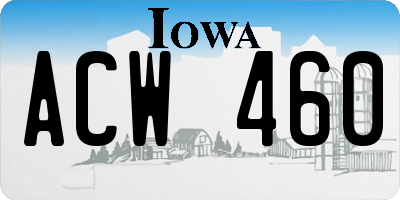 IA license plate ACW460