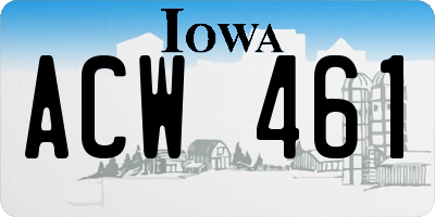 IA license plate ACW461