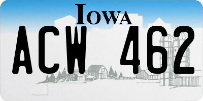 IA license plate ACW462