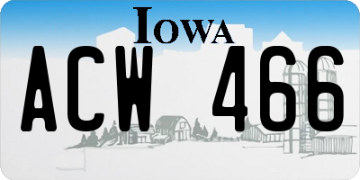 IA license plate ACW466