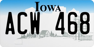IA license plate ACW468