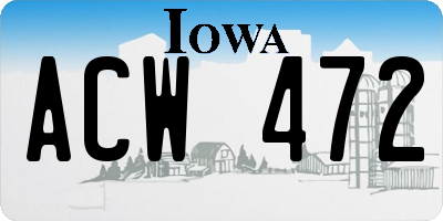 IA license plate ACW472