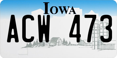 IA license plate ACW473