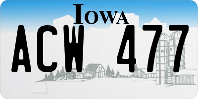 IA license plate ACW477