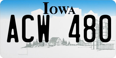 IA license plate ACW480