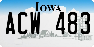 IA license plate ACW483