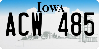 IA license plate ACW485
