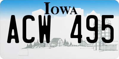 IA license plate ACW495
