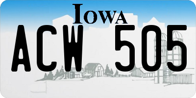 IA license plate ACW505
