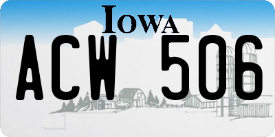 IA license plate ACW506