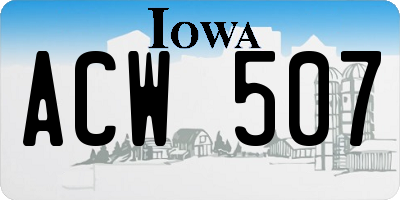 IA license plate ACW507
