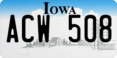 IA license plate ACW508