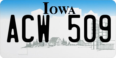 IA license plate ACW509