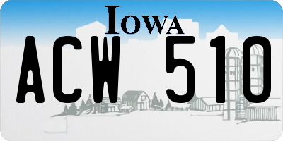 IA license plate ACW510