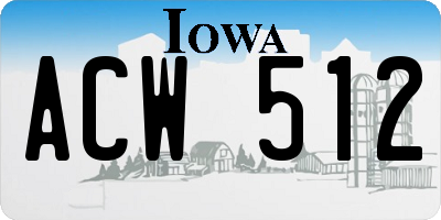 IA license plate ACW512