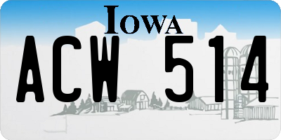 IA license plate ACW514
