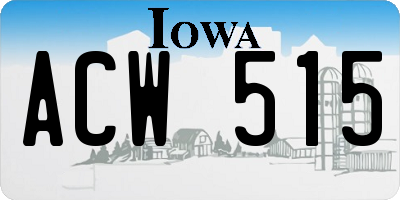 IA license plate ACW515
