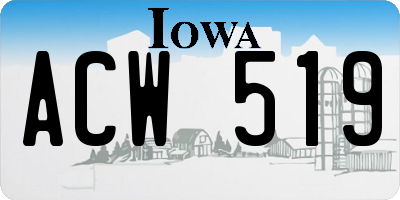 IA license plate ACW519