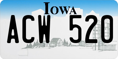 IA license plate ACW520