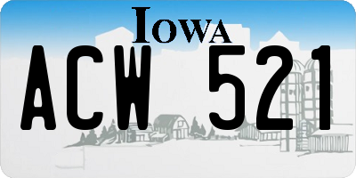IA license plate ACW521