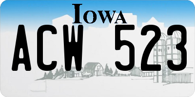 IA license plate ACW523