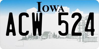 IA license plate ACW524