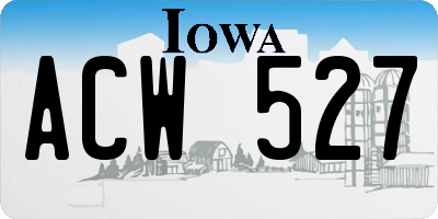 IA license plate ACW527