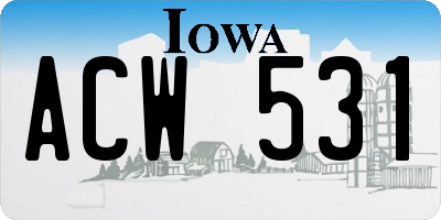 IA license plate ACW531