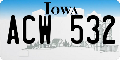 IA license plate ACW532