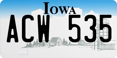 IA license plate ACW535
