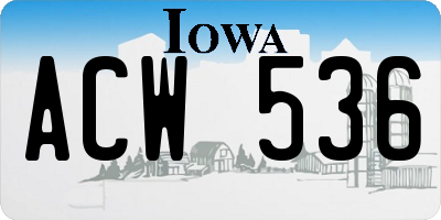 IA license plate ACW536
